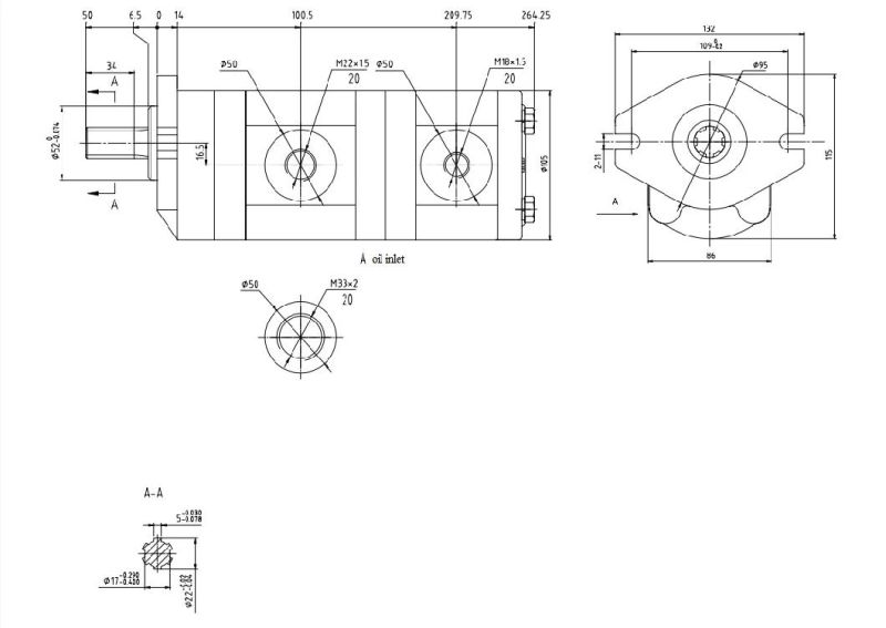 High Pressure Hydraulic Power Unit Hydraulic Double Gear Oil Pump Cbwlcq1-D320/D308-Alh