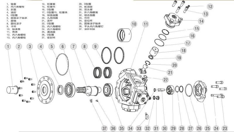 Largest 5 Radial Piston Hydraulic Motor Five Stars Motor Large Torque Intermot Nhm6-600