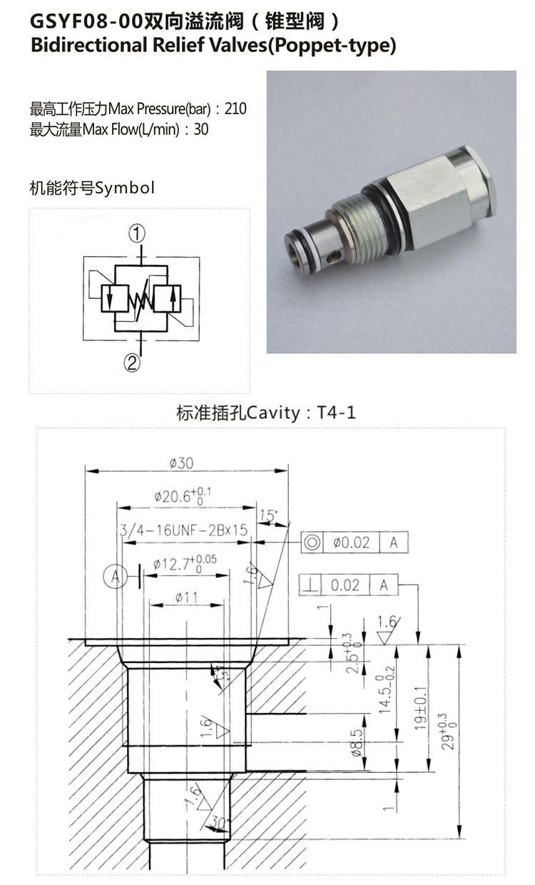 GSYF08-00 hydraulic relief valve pump spare parts