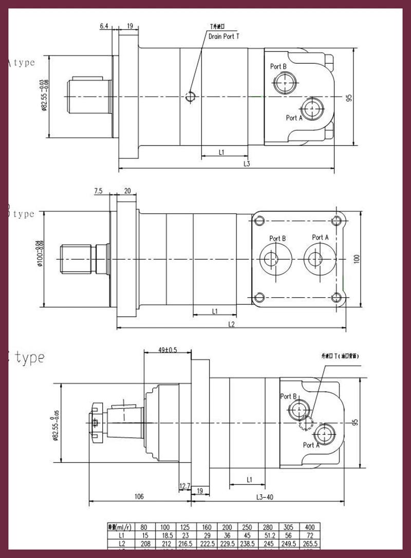 China Make Hydraulic Motors Orbit Motor (50-500CC)