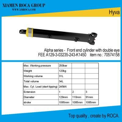 Hyva Type Alpha Series -70574158 Single Acting Front End Hydraulic Cylinder (with double eye)