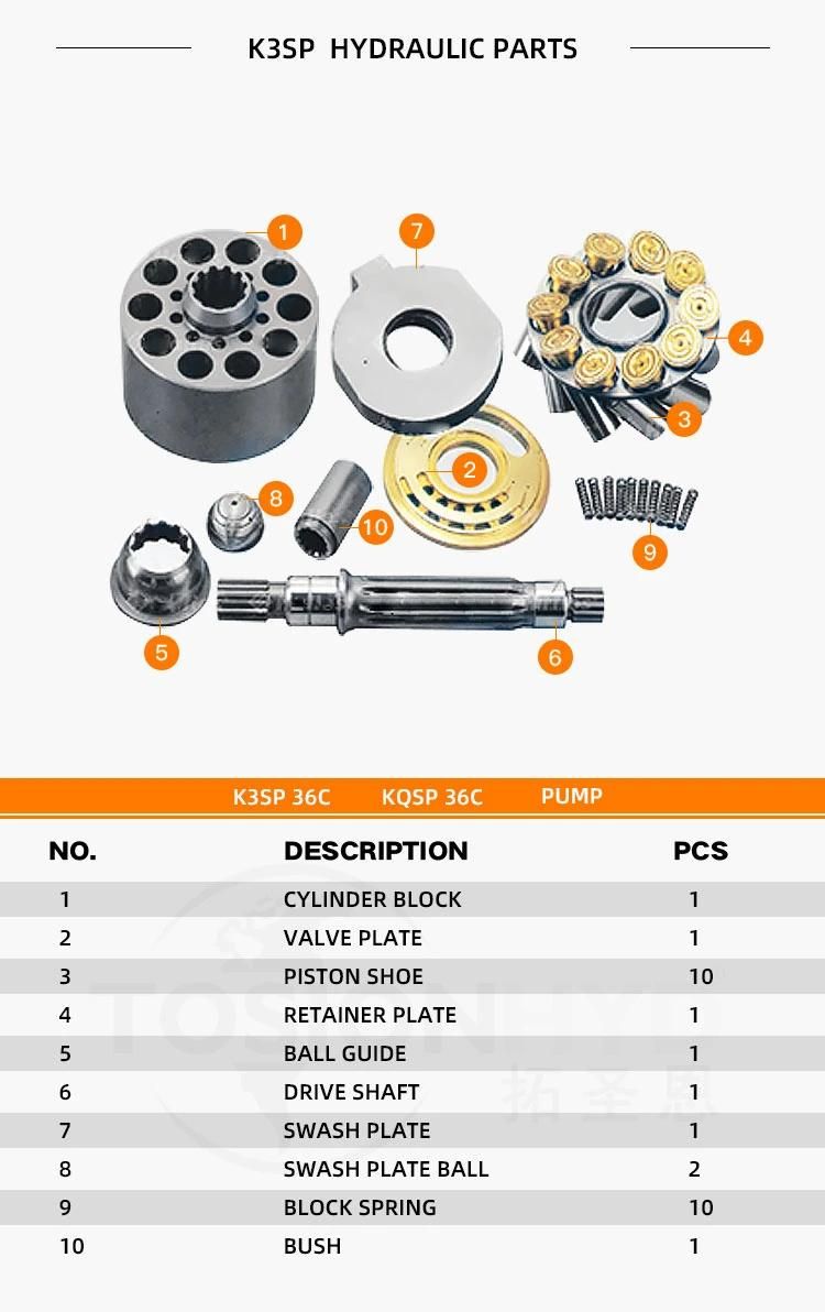 Sdv36 8t Hydraulic Pump Spare Excavator Parts with Kawasaki