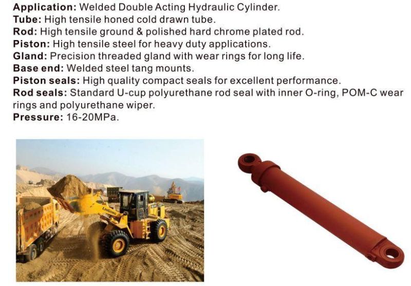 Double Acting Welded Hydraulic Oil Cylinder for Construction Equipments