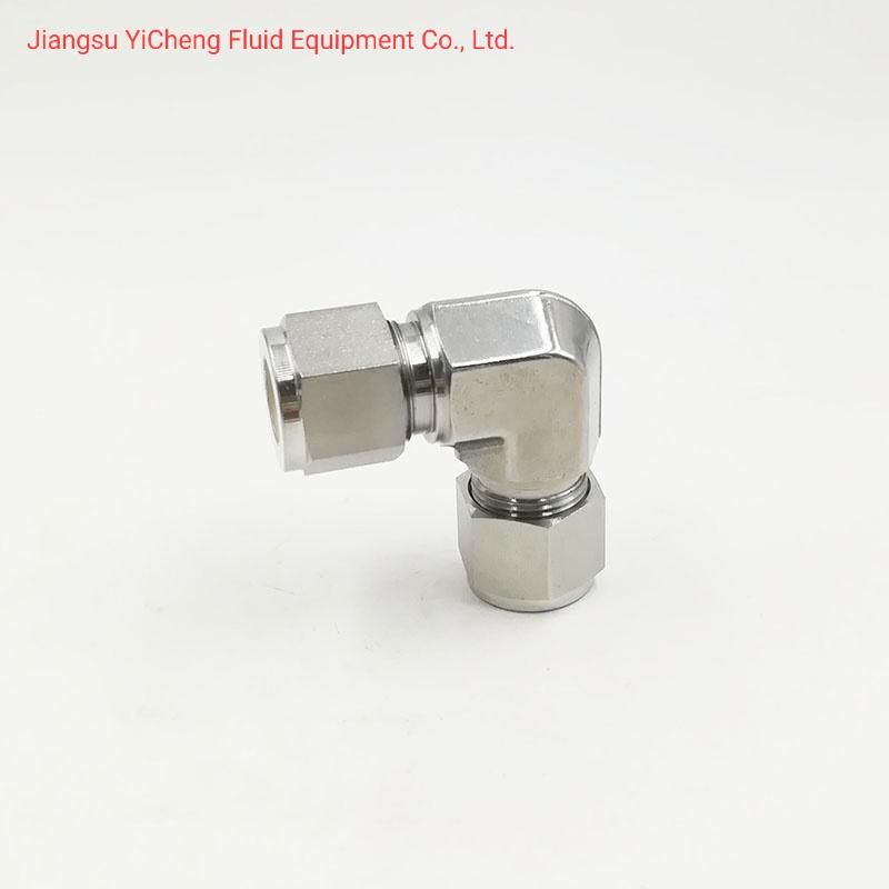 SS304 3000 Psi 1/4 Od Equal Double Ferrule 90degree Elbow Pipe for Hydraulic Tube Fittings