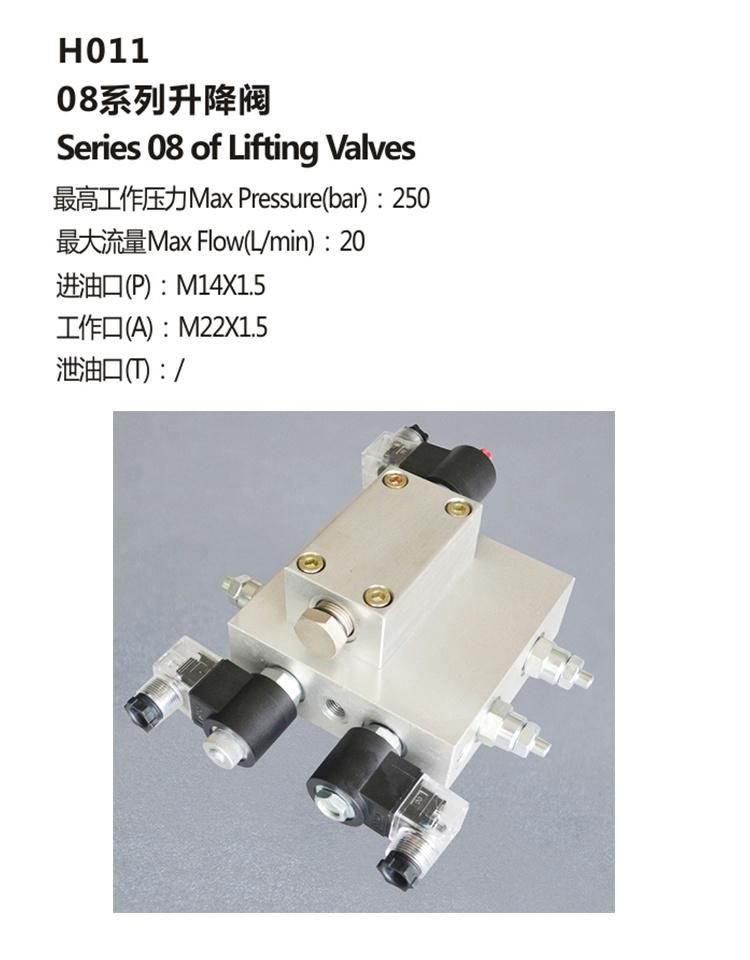 H011 manifold block hydraulic cartridge valve