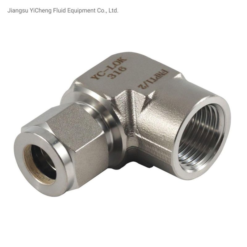 Stainless Steel Pipe 316 Inch Tube 12 to Female Thread 12 NPT Double Ferrules Connectors Hydraulic Tube Fittings