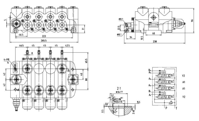Hydraulic Flow Directional Control Valve Dlt3a/4-50