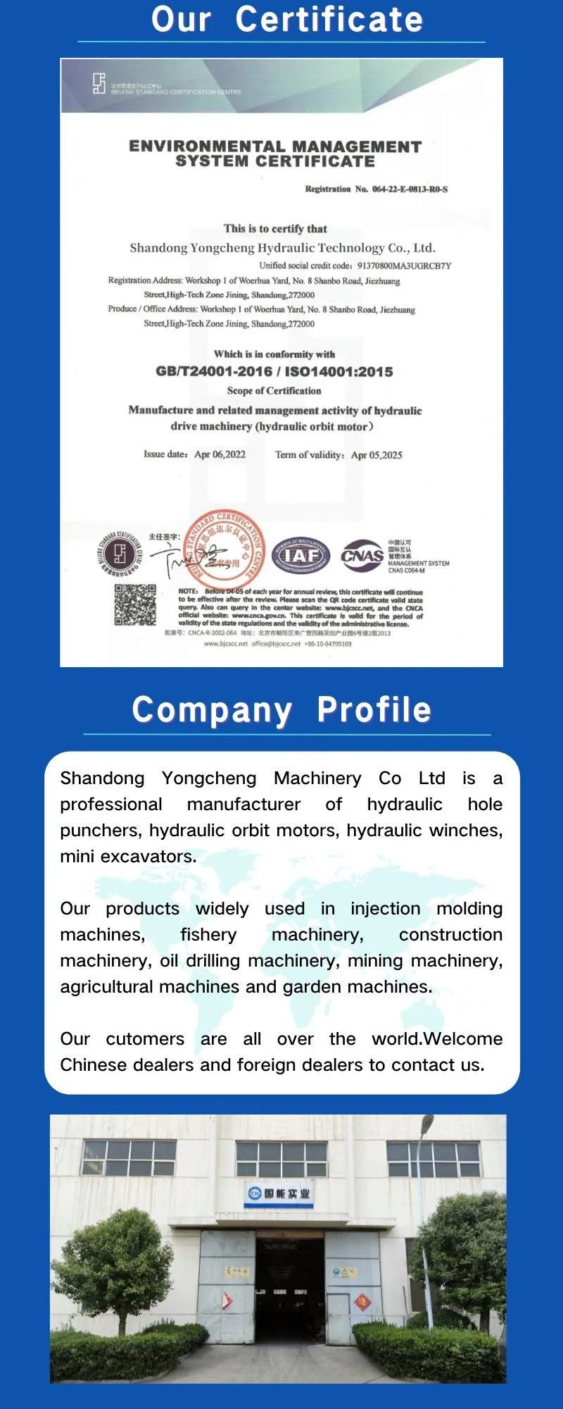 Medium Duty 4 Holes Flat Key Shaft Square Flange Construction Machinery Spare Parts Hydrulic Orbital Gear Motor Bm3