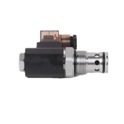 solenoid-operated, 2-way, normally open, poppet-type, screw-in hydraulic cartridge valve