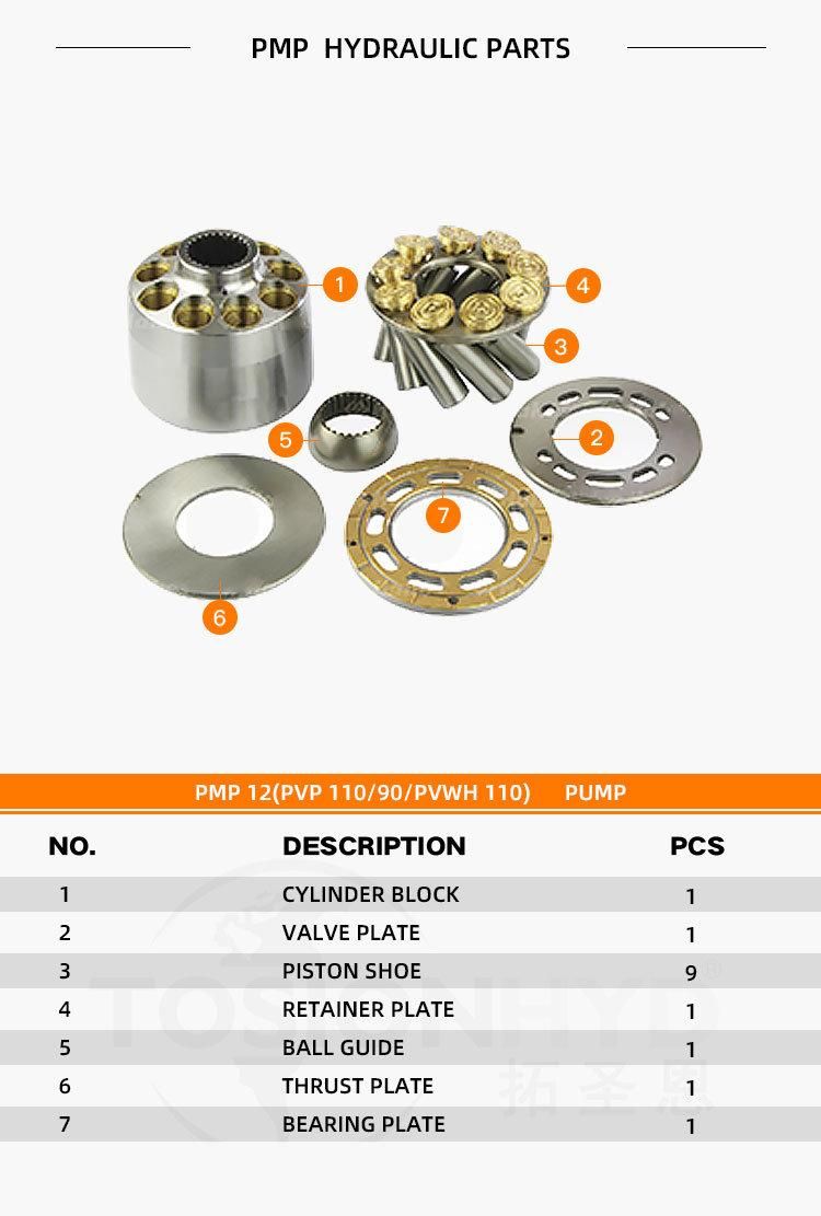 PMP 12 Pvp 110/90 Pvwh 110 PMP12 Pvp 110 Pvp90 Pvwh110 Hydraulic Pump Parts with PMP Repair Kit Spare Parts