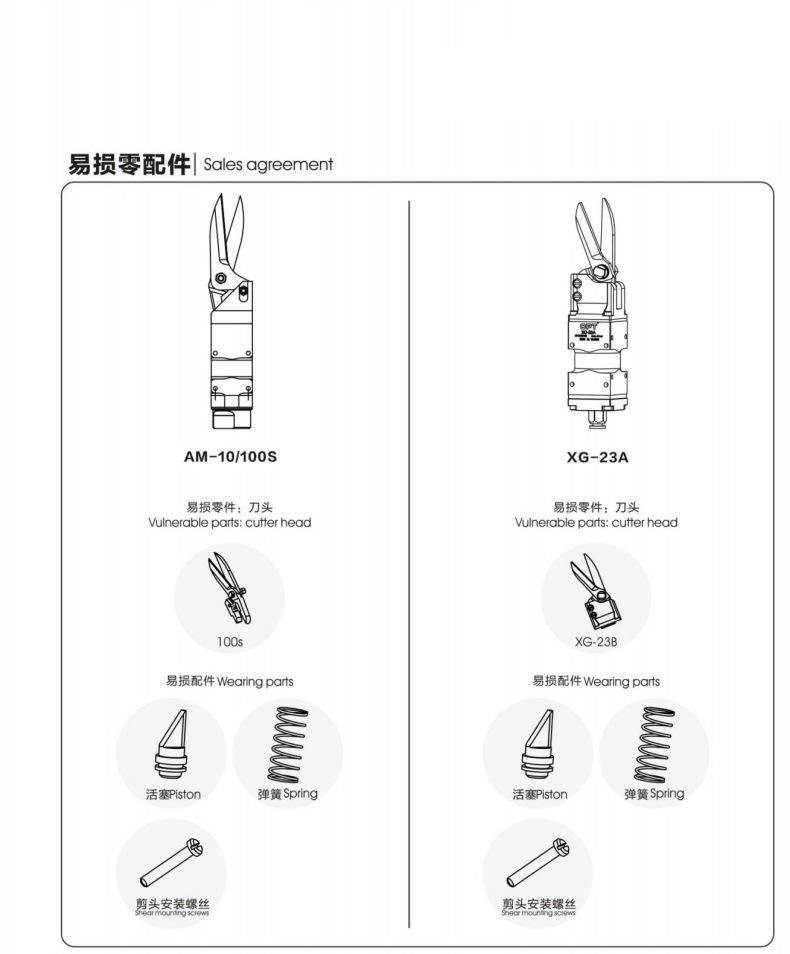 Pneumatic Scissors for Mask Machine Accessories Opt-Am-10 /Opt- Xg-23A