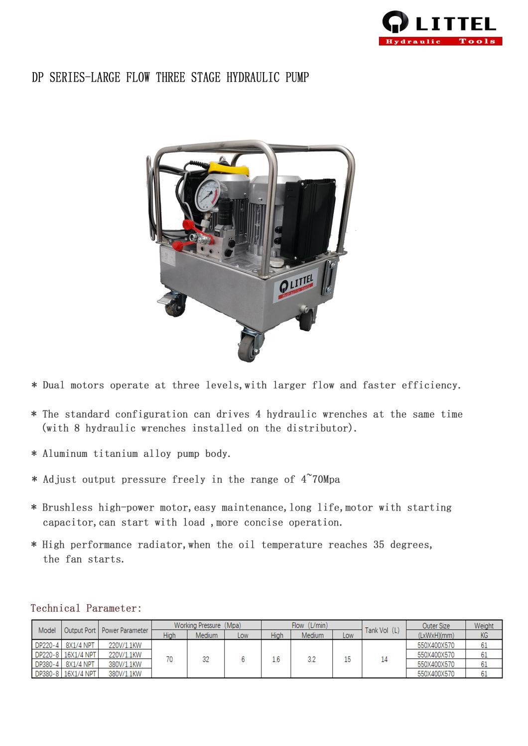 Large Flow Three Stage Hydraulic Pump for Hydraulic Wrench Sales by Manufacturer