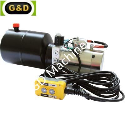 12V DC Single Acting Hydraulic Power Unit with Pendant and Steel Round Tank