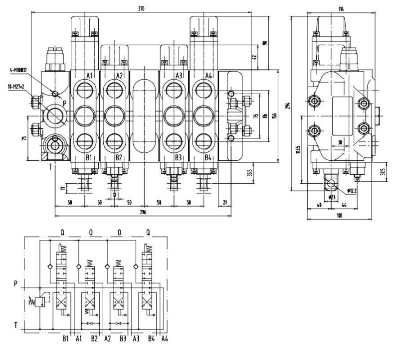 High Pressure Multi-Way Hydraulic Flow Control Valve Dls6-F20L