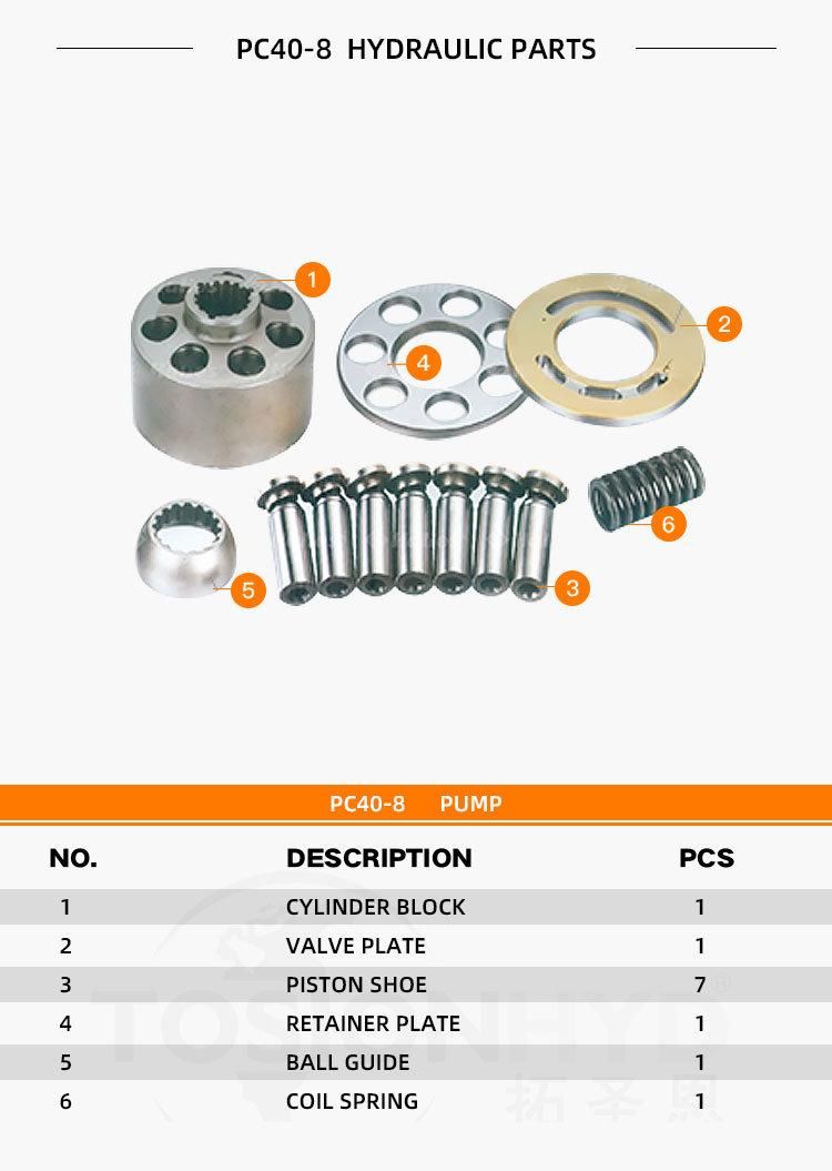 PC60-7 Hydraulic Pump Parts Spare Excavator Parts with Komatsu