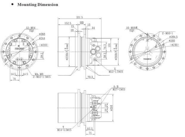 Hydraulic Piston Travel Motor (with reducer)