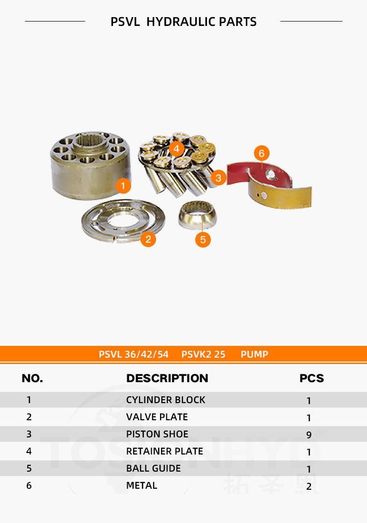 Kyb-25cc Ihi 60 Psvk2-25 Psvl-36 Psvl-42 Psvl-54 Hydraulic Pump Parts with Kayaba Spare Repair Kit