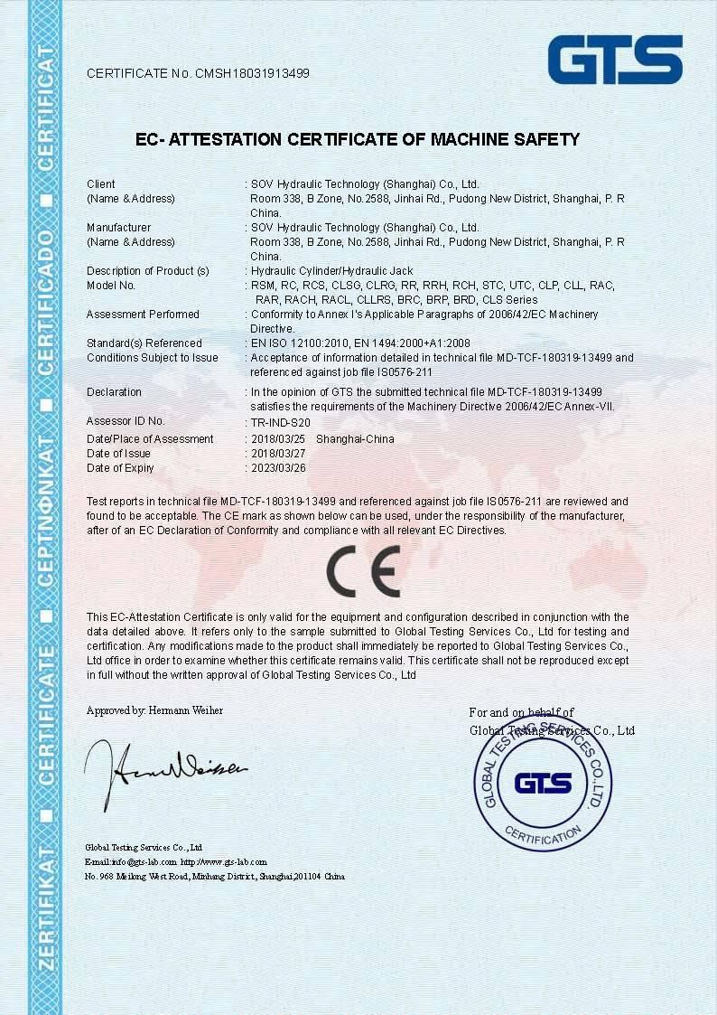 Sov Rsm-750 Hydraulic Cylinders Supplier