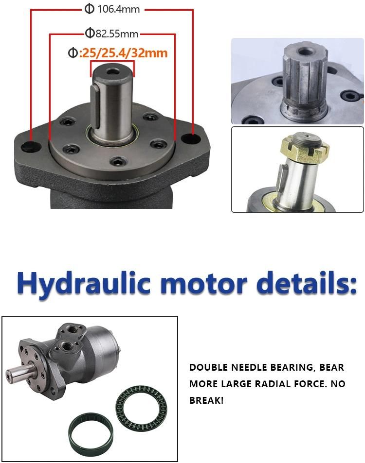 Standard Hydraulic Winch Motor Bmrs 125cc 103 - 1571 Flange Mounted Motor for Snow Sweeper