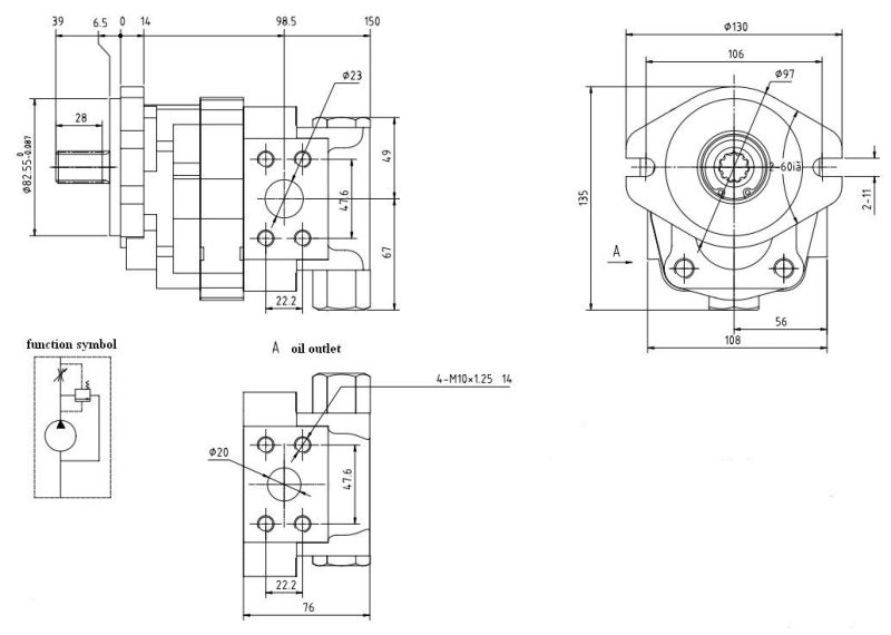 High Pressure Hydraulic Gear Oil Pump Cbtzta-F*-a***