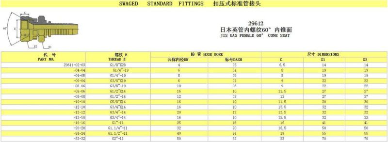 Hydraulic Hose Fitting 24211 Bsp Female Multiseal