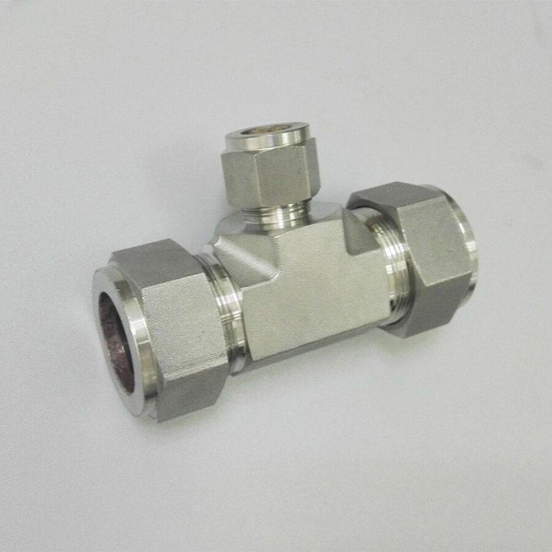 Stainless Steel Pipe Od 12 Double Ferrule Hydraulic Tube Fittings Stainless Steel Reducing Tee