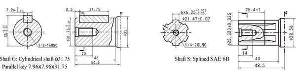 Bmh / Omh 500 Hydraulic Motor Shaft 35mm for Concrete Pumps Spare Parts