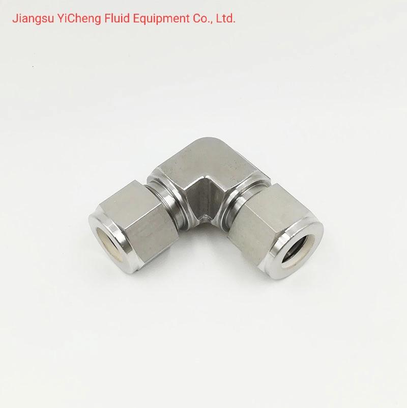 SS316 3000 Psi 1/4 Od Equal Double Ferrule Elbow Stainless Steel Hydraulic Tube Fittings for Water