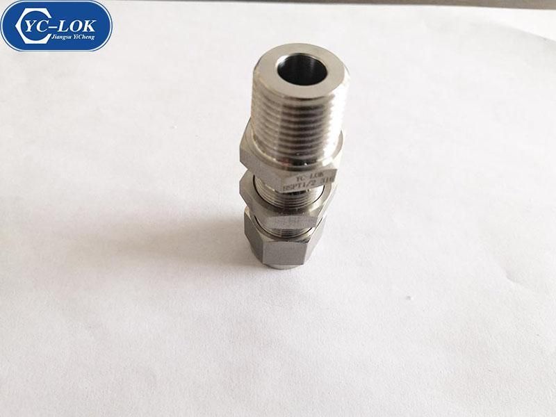 YC-BMC Stainless Steel Bulkhead Male Connector Straight Hydraulic Tube Fittings