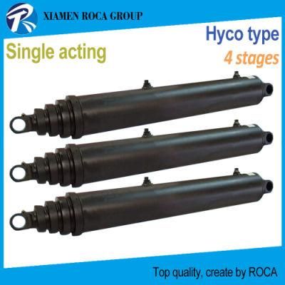 Hyco Type 4 Stages 40101-934-280t Telescopic Single Acting Replacement Dump Truck Hoist Hydraulic Cylinder