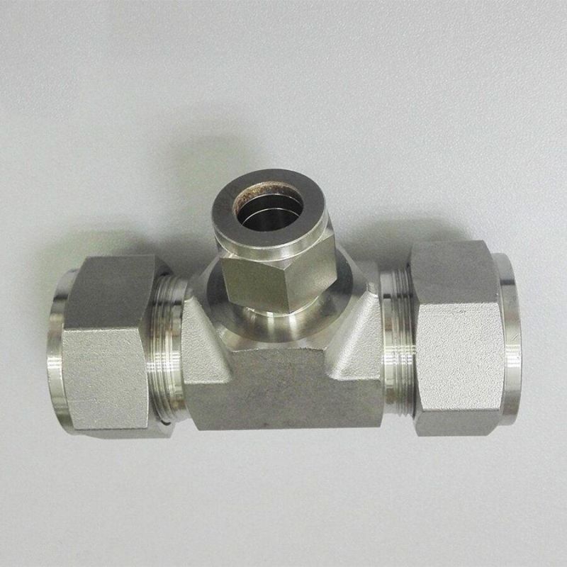 Stainless Steel Pipe Od 12 Double Ferrule Hydraulic Tube Fittings Stainless Steel Reducing Tee