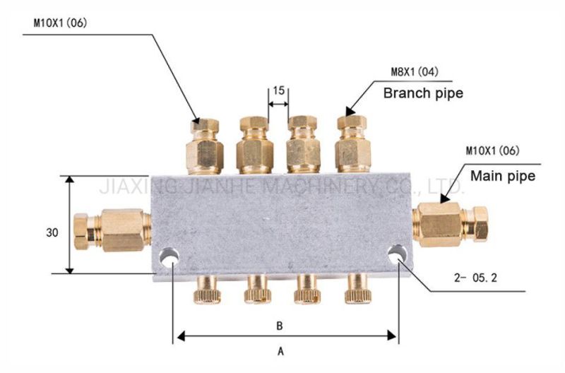Brass 2-10ways Adjustable Lube Oil Piston Distributor Value Manifold Block/Seperator Valve for Lubrication System