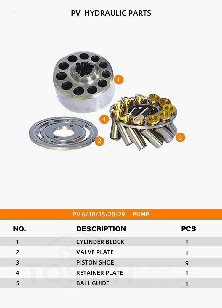 PV6 PV10 PV15 PV20 PV29 PV74 P6 P7 P11 P14 Hydraulic Pump Parts with Parker Denison Spare Repair Kit