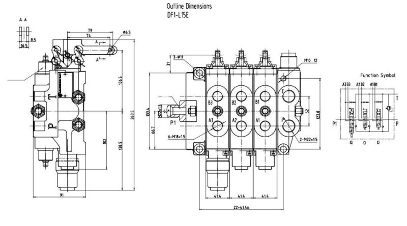 Hydraulic Multi-Directional Flow Control Valve Df2-L15e