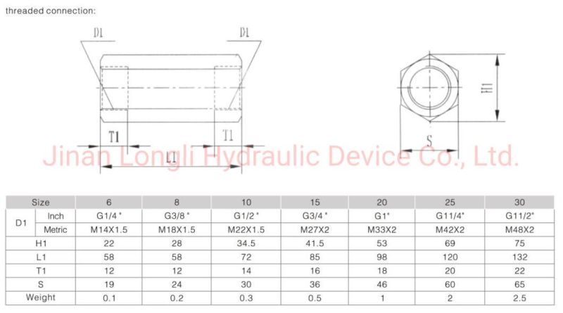 S20A Hydraulic one way check valves