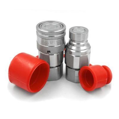 ISO16028 Flat Face Hydraulic Quick Connect Coupler+Nipple/Couplings Female and Male Set with Dust Caps