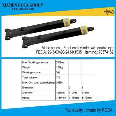 Hyva 70574182 Pin-to-Pin Front End Hydraulic Cylinder Fee A129-3-03490-243-K1535