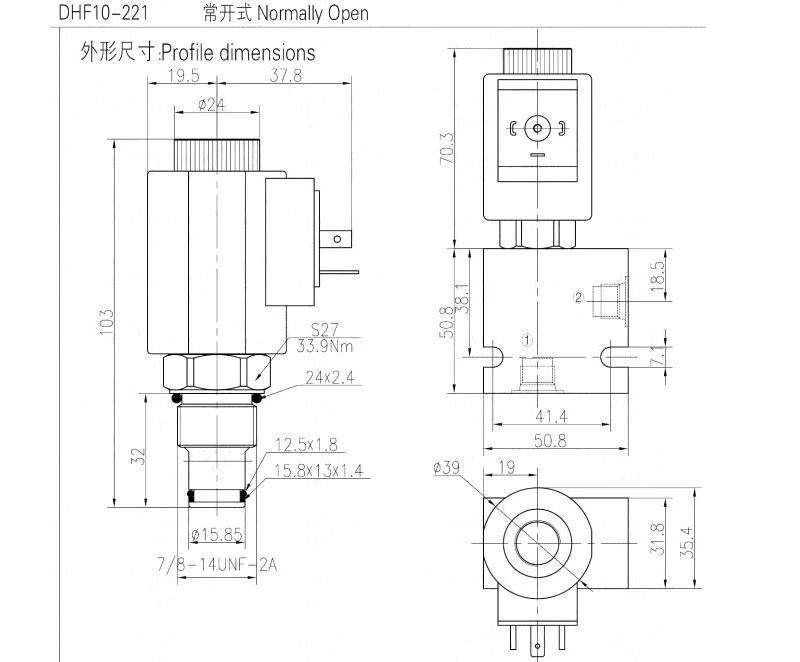 Hot Sales Hydraforce Dhf08 Series of Dhf08, 2 Way 2 Position, Spool Type Solenoid Cartridge Valve