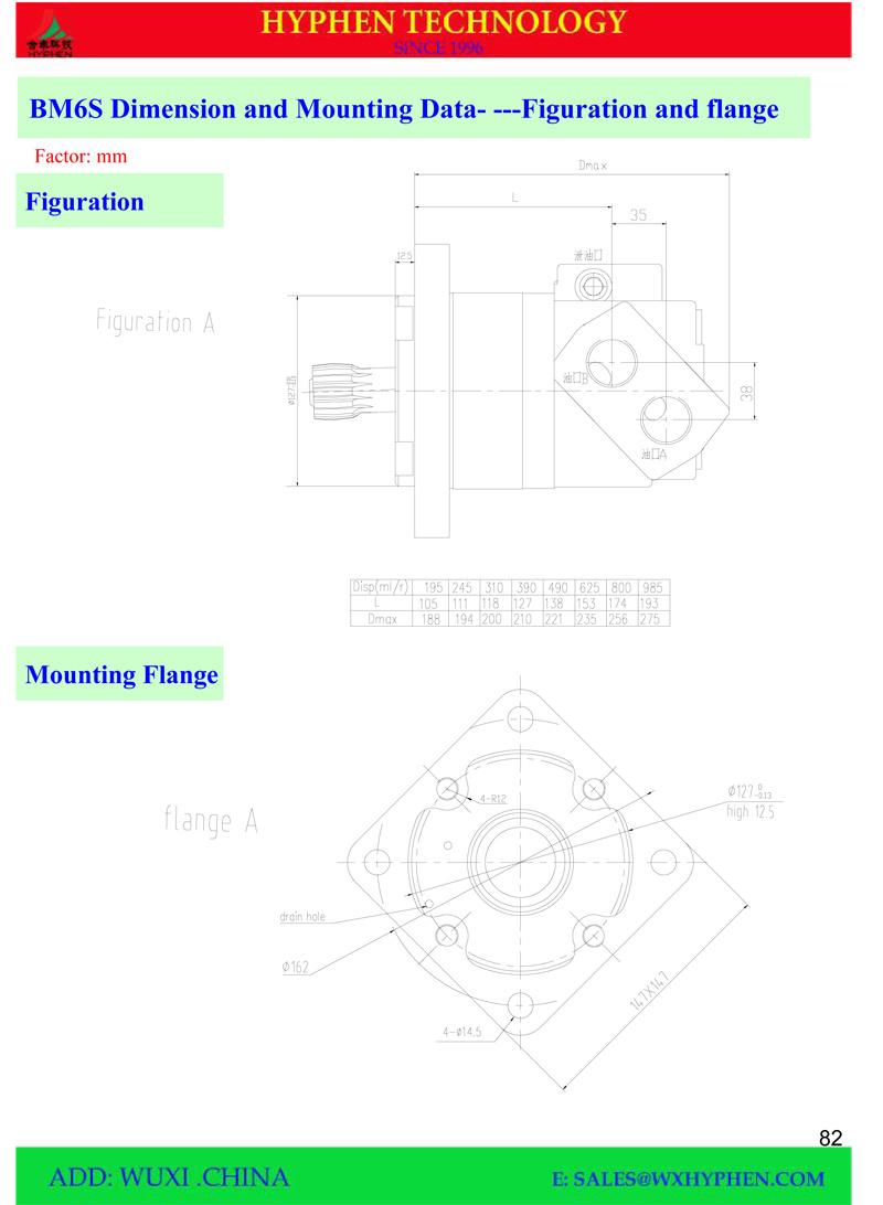 Hydraulic Motor Bearingless Type Bm6s195, Bm6s245, Bm6s310