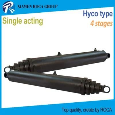 Hyco Type 4 Stages 40101-934-360t Telescopic Single Acting Replacement Dump Truck Hoist Hydraulic Cylinder