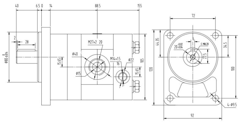 High Speed Hydraulic Gear Motor for Sale Cmfdg-E310-Clps