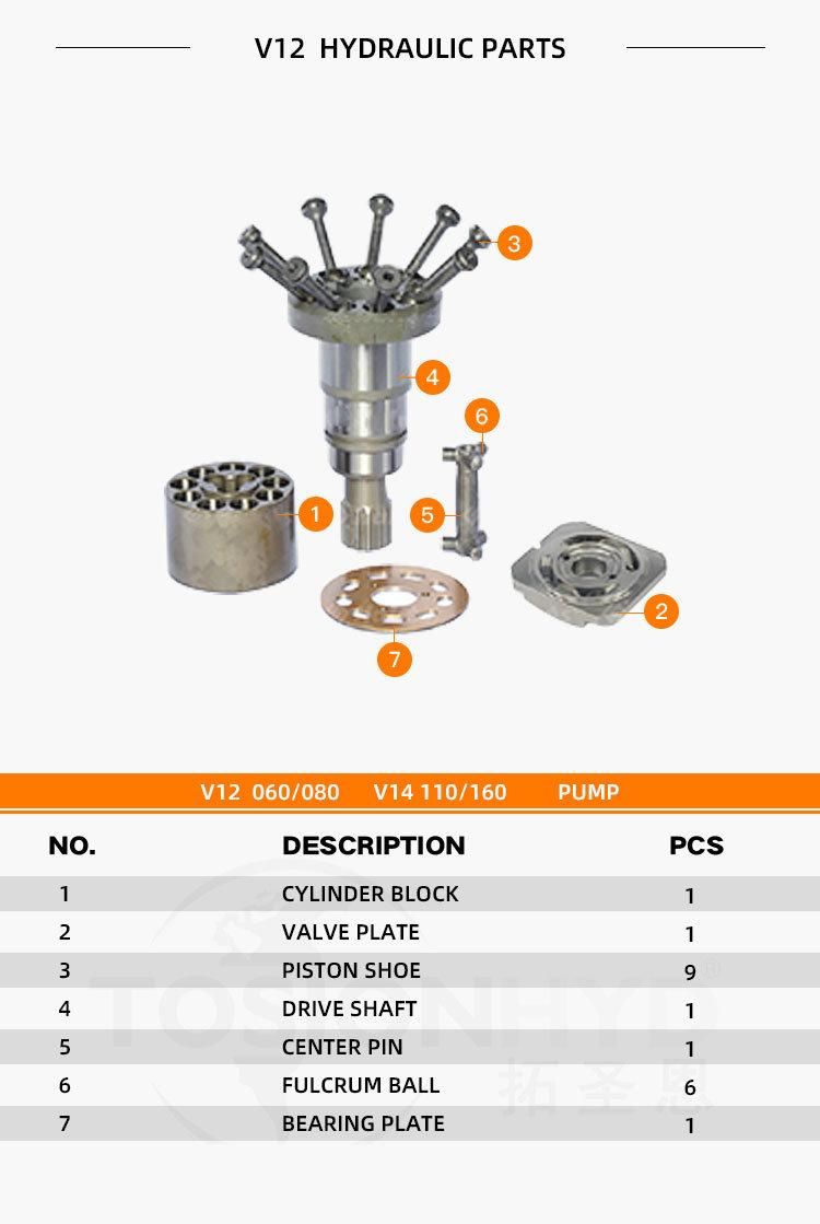 V12-060 V12-080 V14-110 V14-160 Hydraulic Pump Parts with Parker Spare Repair Kit
