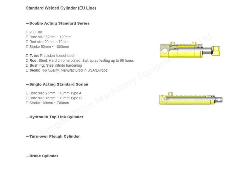 Standard/Custom Made Inverted Telescopic Hydraulic Cylinder Single Acting/Double Acting Telescopic Cylinder Tie Rod/Welded Hydraulic Cylinder