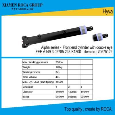 Hyva Type Alpha Series -70575122 Single Acting Front End Hydraulic Cylinder (with double eye)