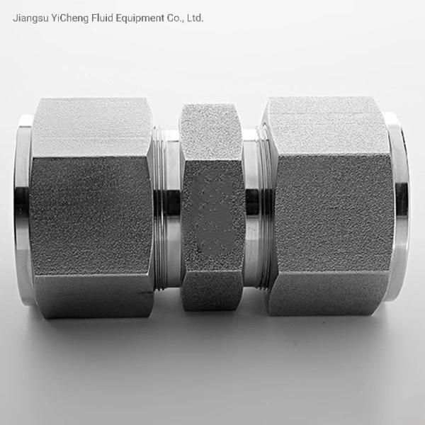 Od 38 Chinese Manufacturer SS316 Twin Ferrule Tube Compression Union Hydraulic Tube Fittings Stainless Steel Fittings
