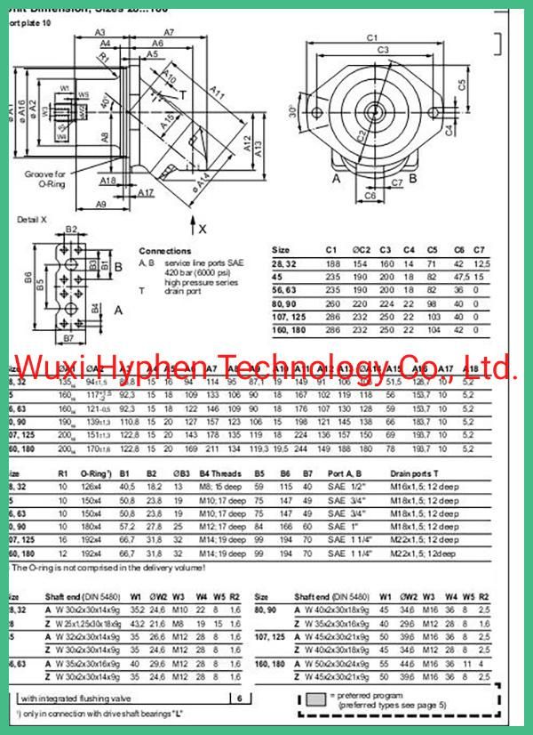 High Speed Hydraulic Piston Motor Plug-in Motor (A2FE80/90/180/61W)