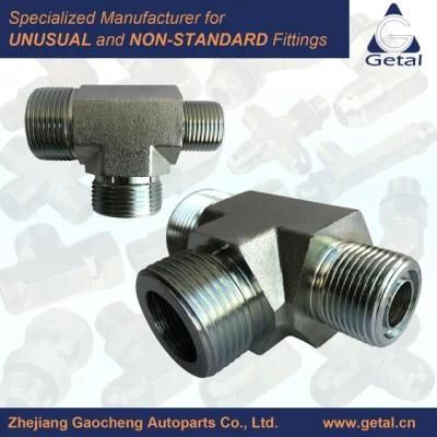 Yuhuan Manufacturer Tube and Pipe Tee Fittings Hydraulic Fittings
