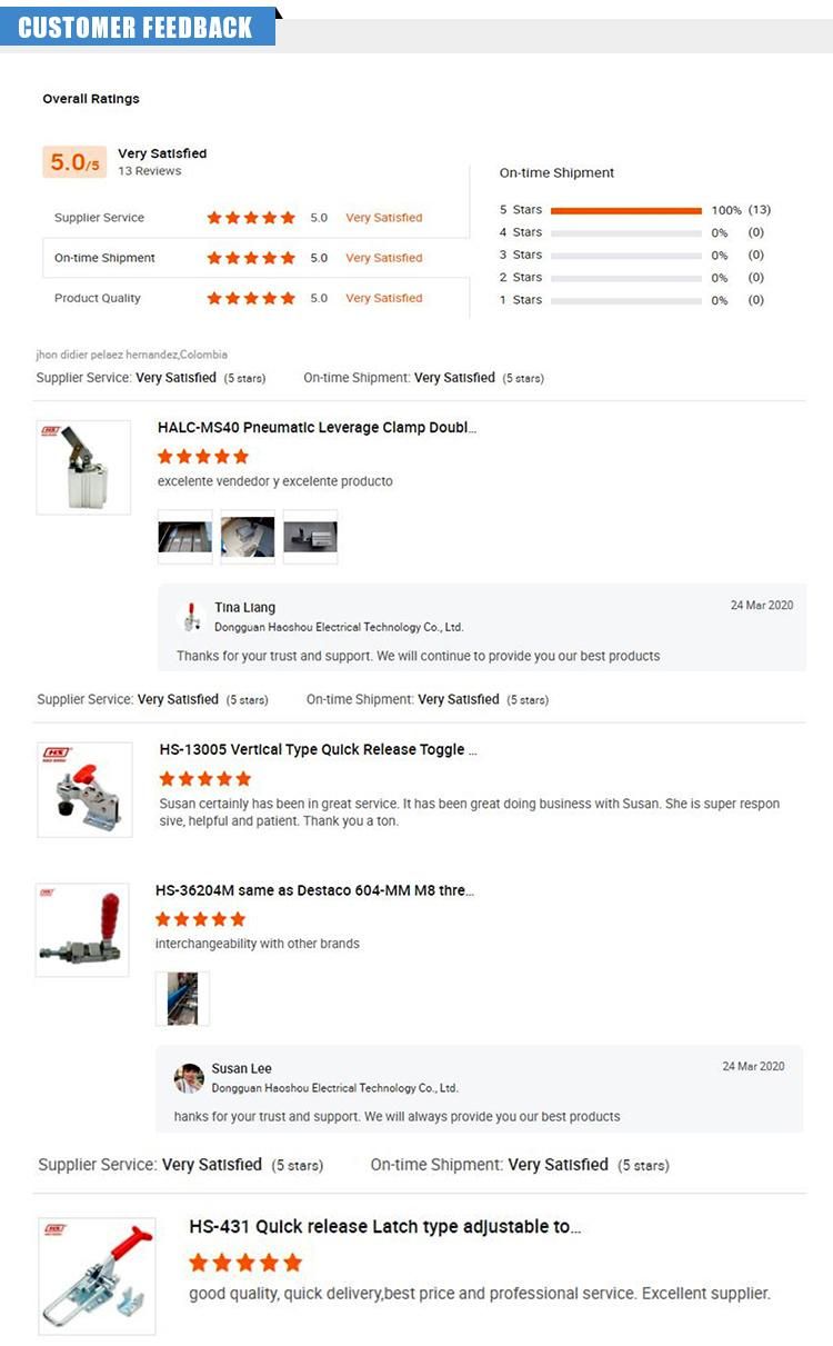 Stainless Steel Single Acting Pneumatic Work Support Clamp Cylinder ISO Standard ISO9001