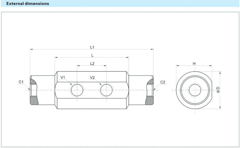 Mobile Hydraulic Valves Cylindric Double Pilot Operated Check Valve