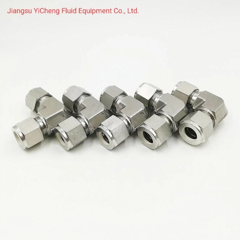 SS316 3000 Psi 1/4 Od Equal Double Ferrule Elbow Stainless Steel Hydraulic Tube Fittings for Water